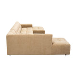 MySofa Ruby U-bank camel ottomane links + 2,5-zits + lounge rechts