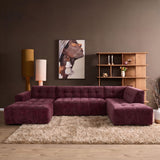 MySofa Ruby U-bank Paars Lounge L + 2,5 + Ottomane Rechts