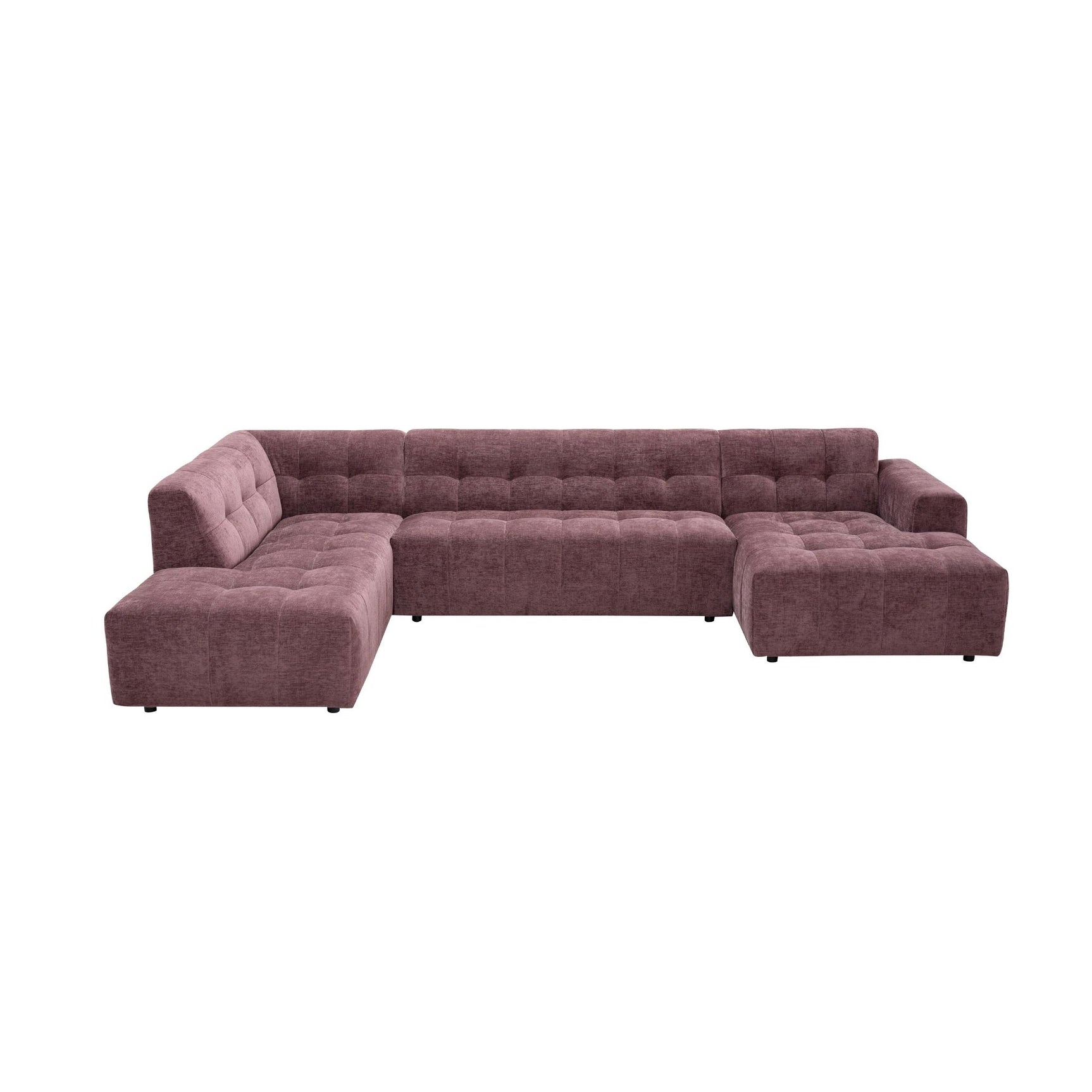 MySofa Ruby U-bank paars ottomane links + 2,5-zits + lounge rechts