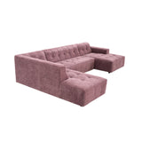 MySofa Ruby U-bank paars ottomane links + 2,5-zits + lounge rechts