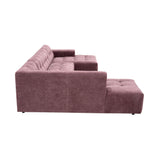 MySofa Ruby U-bank paars ottomane links + 2,5-zits + lounge rechts