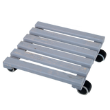 Vierkante indoor trolley met grijze planken en ronde zwenkwielen, Esschert Design