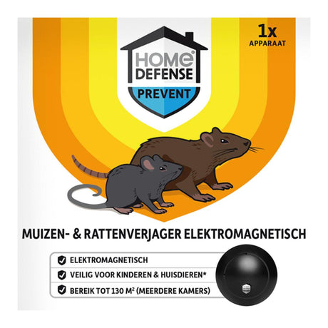 HOME DEFENSE muizen- en rattenverjager, elektromagnetisch apparaat (1x)
