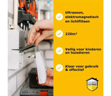 Muizen- en rattenverjager HOME DEFENSE® in gebruik bij stopcontact met pictogrammen