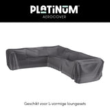 Hoekset loungesethoes L-vorm donkergrijs met gladde stoffen toplaag
