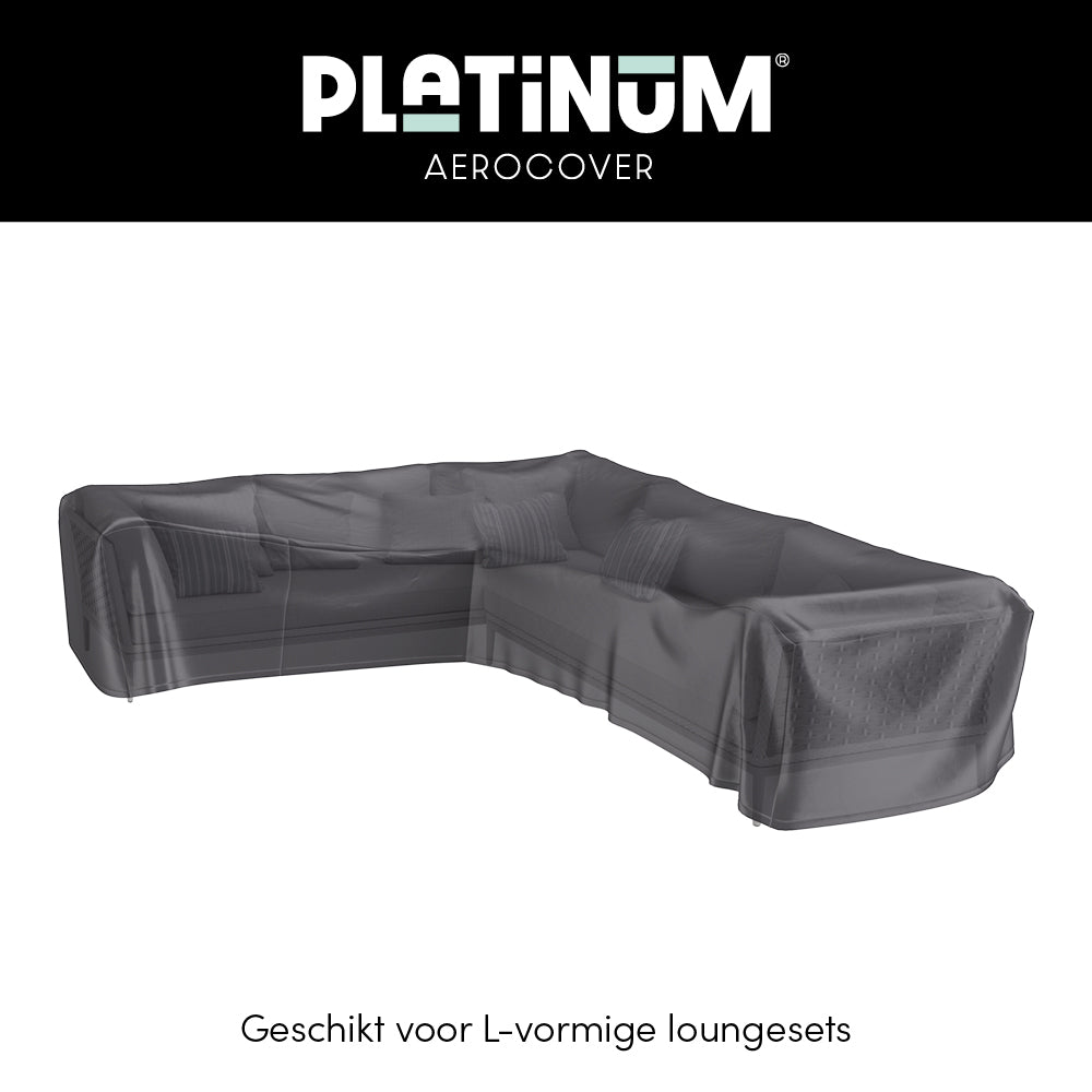 Hoekset loungesethoes L-vorm donkergrijs met gladde stoffen toplaag