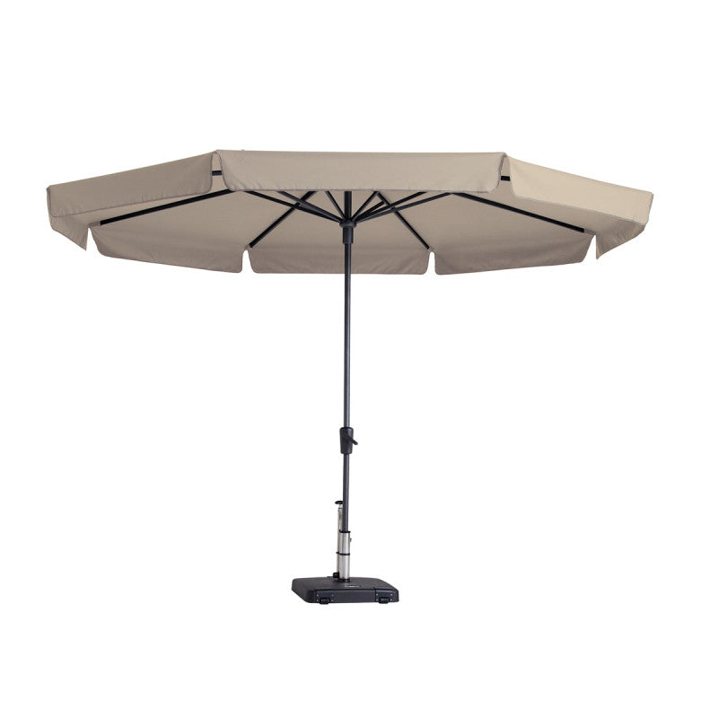 Ecru ronde parasol met open doek en metalen paal, ronde overkapping Ø350 cm