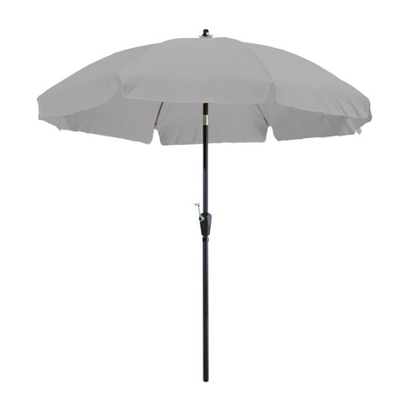 Parasol met grijze doek en zwarte steel, 250 cm
