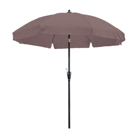 Taupe parasol met ronde doek en metalen steel
