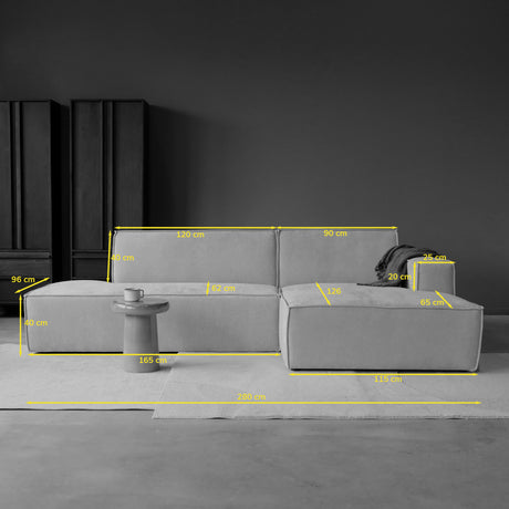 ENZO met chaise longue links - Legend 2 Natural