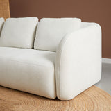 CLOUD chaise longue links met lichtbeige bekleding en brede zijarm