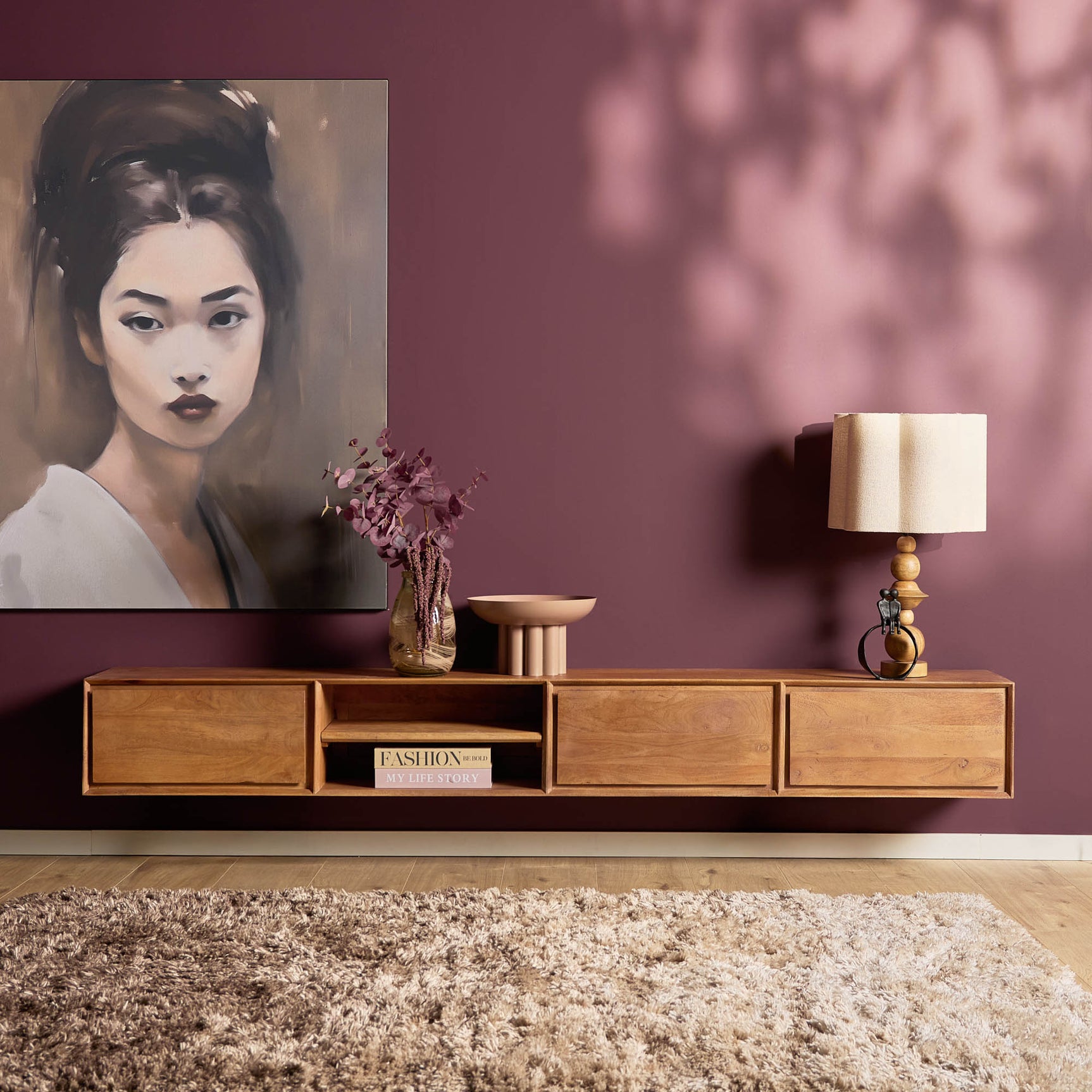 Zwevend tv meubel Ambiance Naturel | 240 cm