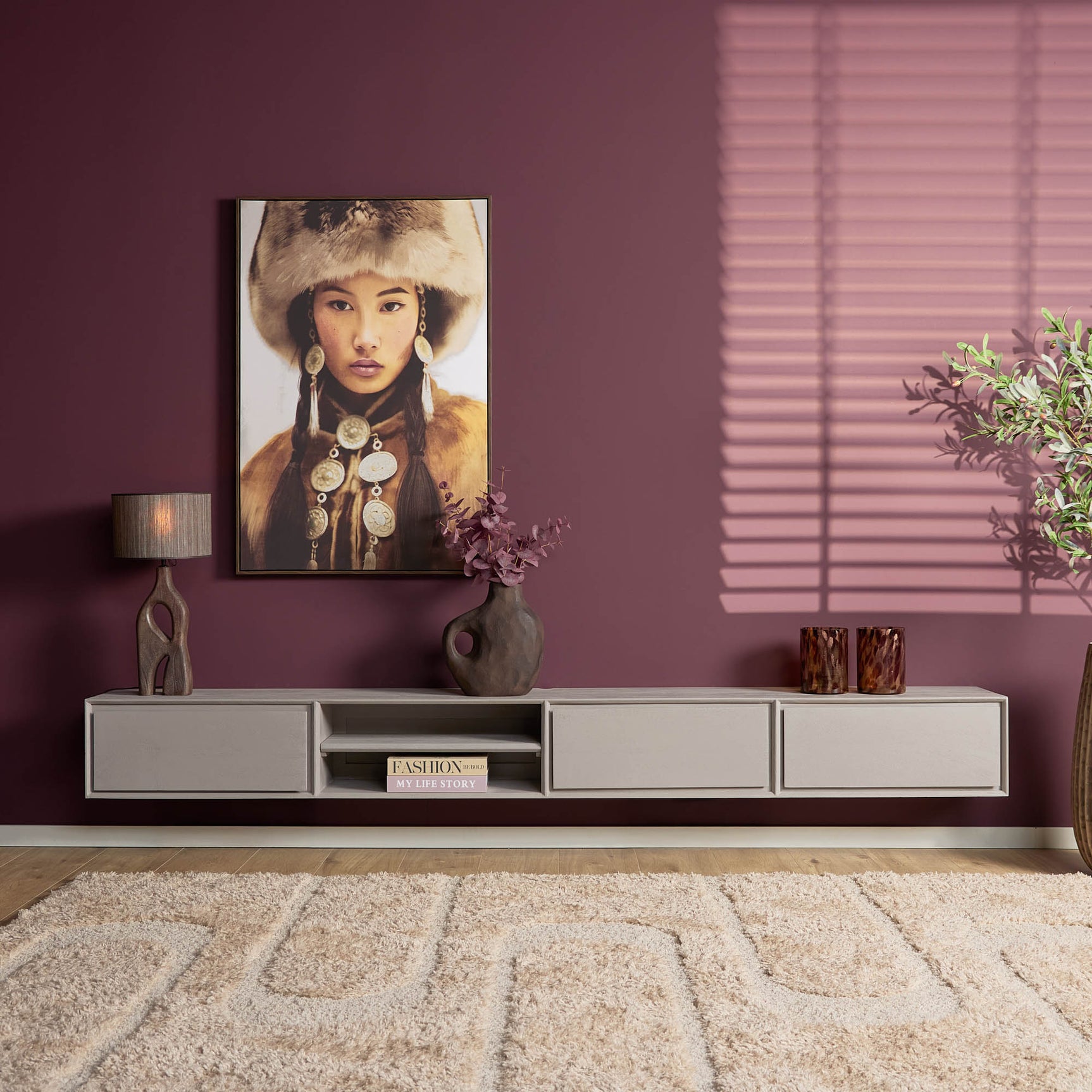 Zwevend tv meubel Ambiance Taupe | 240 cm