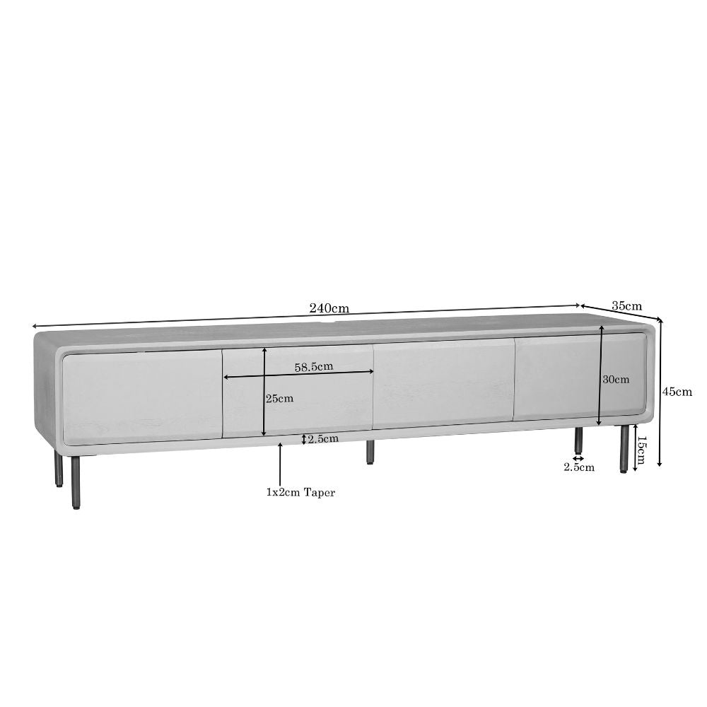 Zwevend tv meubel Allure Zand Mangohout 240 cm