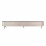 Tv-meubel in taupe met vijf deuren en slanke pootjes