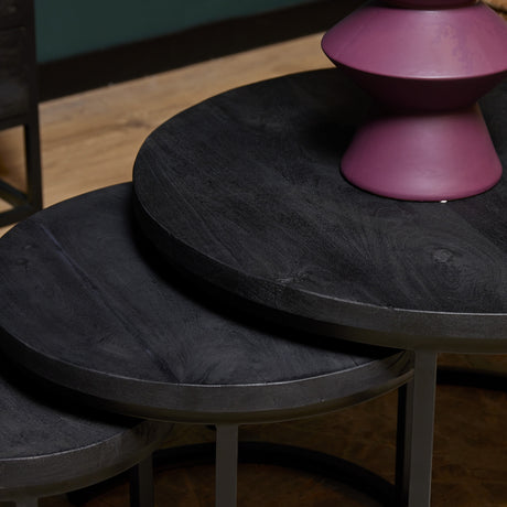 Salontafel Triole volledig zwart | Set van 3