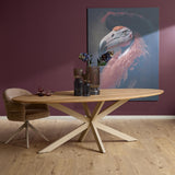 Eiken eettafel Ferris | Ovaal 210 cm | Naturel | Poot Zand