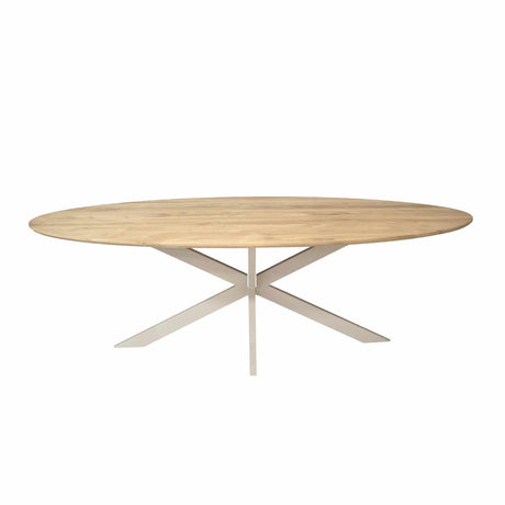 Eiken eettafel Ferris | Ovaal 240 cm | Naturel | Poot zandkleurig