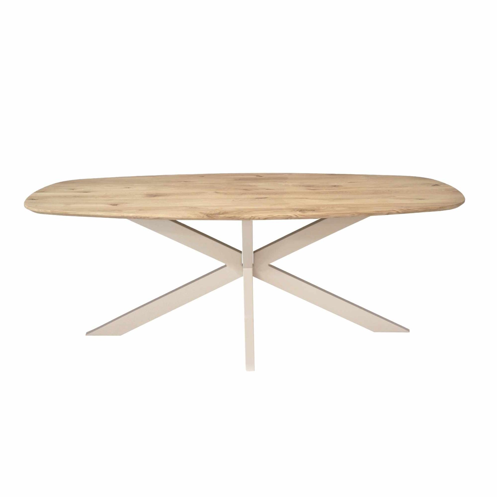 Eiken eettafel Ferris | Deens Ovaal 200 cm | Naturel | Poot Zand