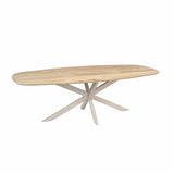 Eiken eettafel Ferris | Deens Ovaal 240 cm | Naturel | Poot Zand