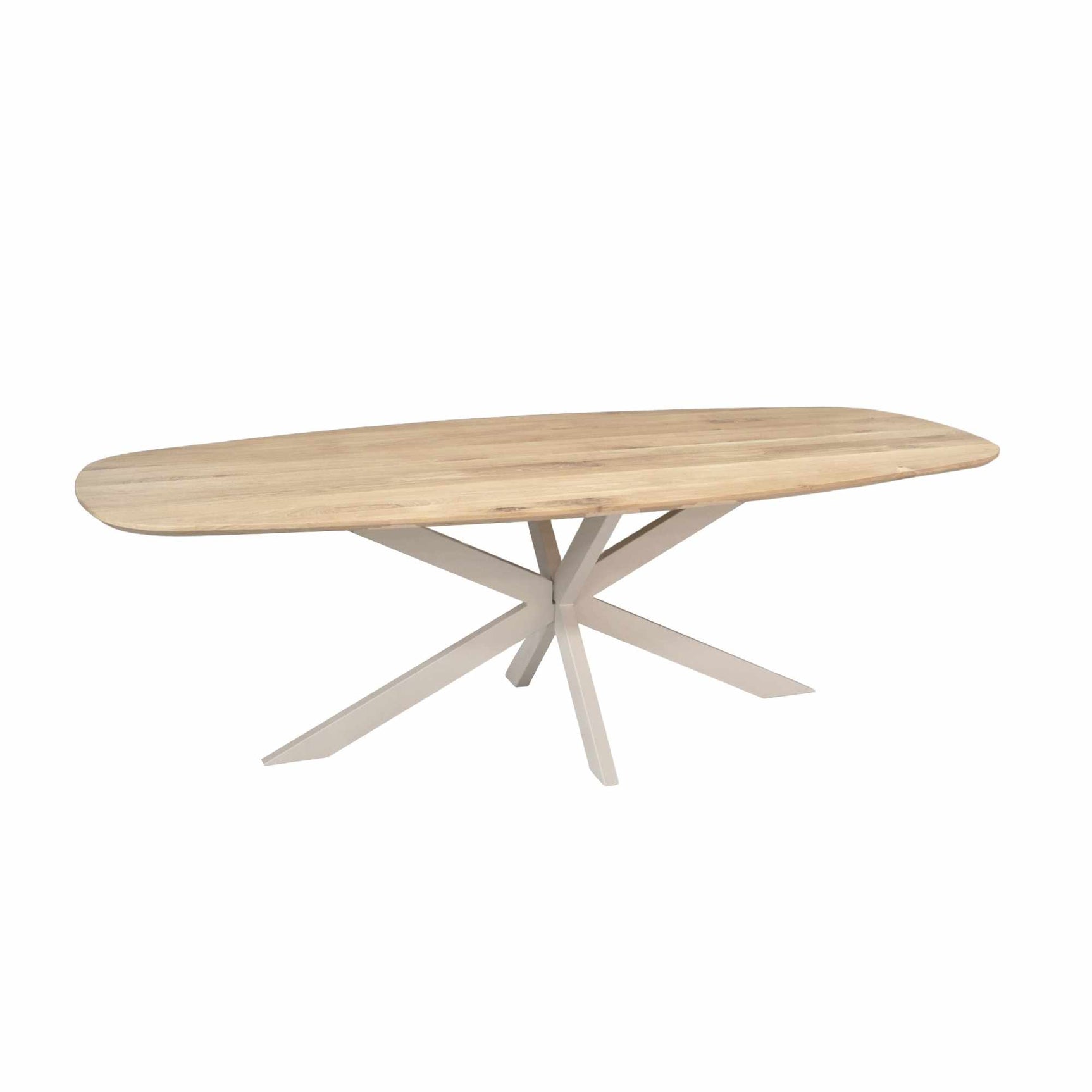 Eiken eettafel Ferris | Deens Ovaal 240 cm | Naturel | Poot Zand