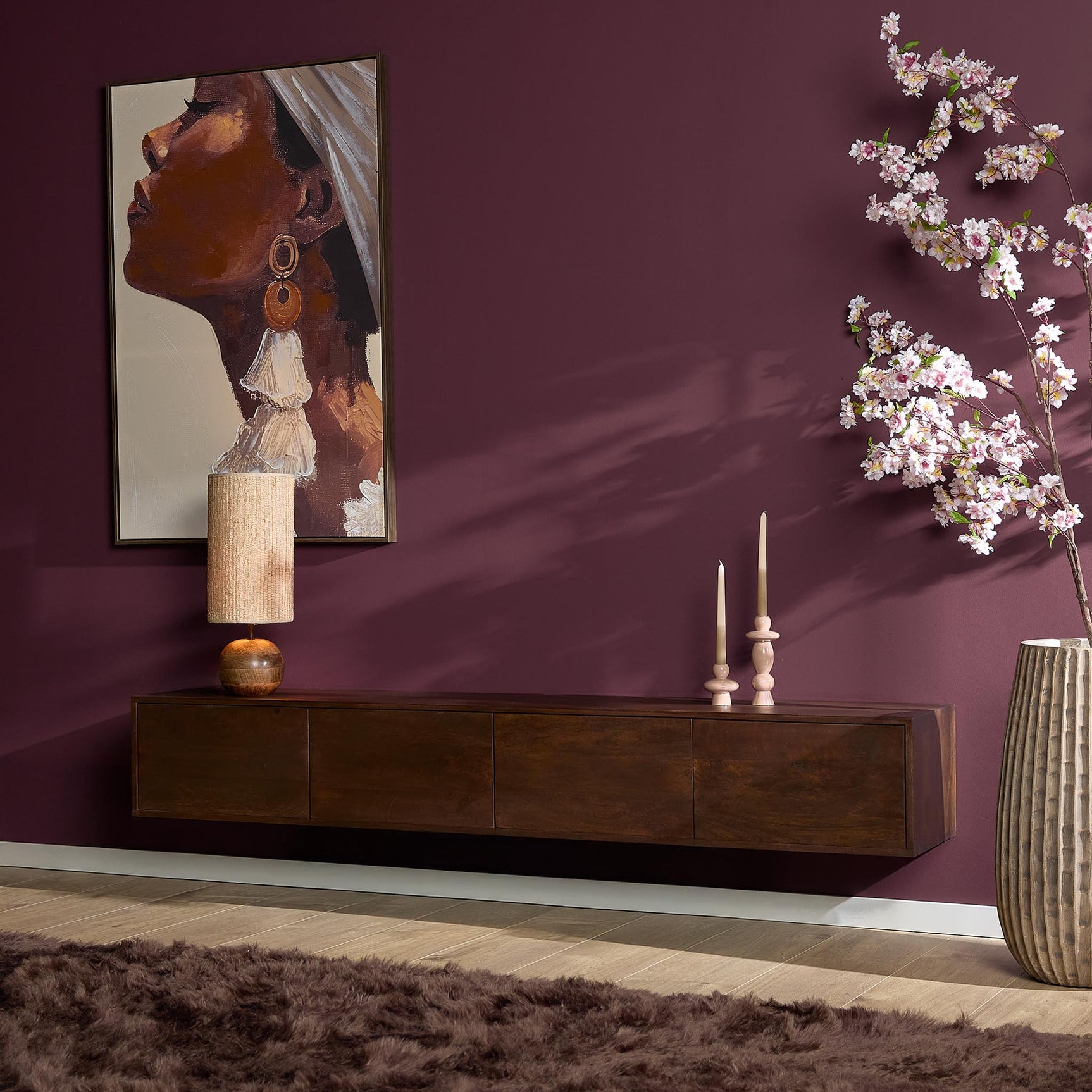 Zwevend tv meubel Vision Bruin | 200 cm