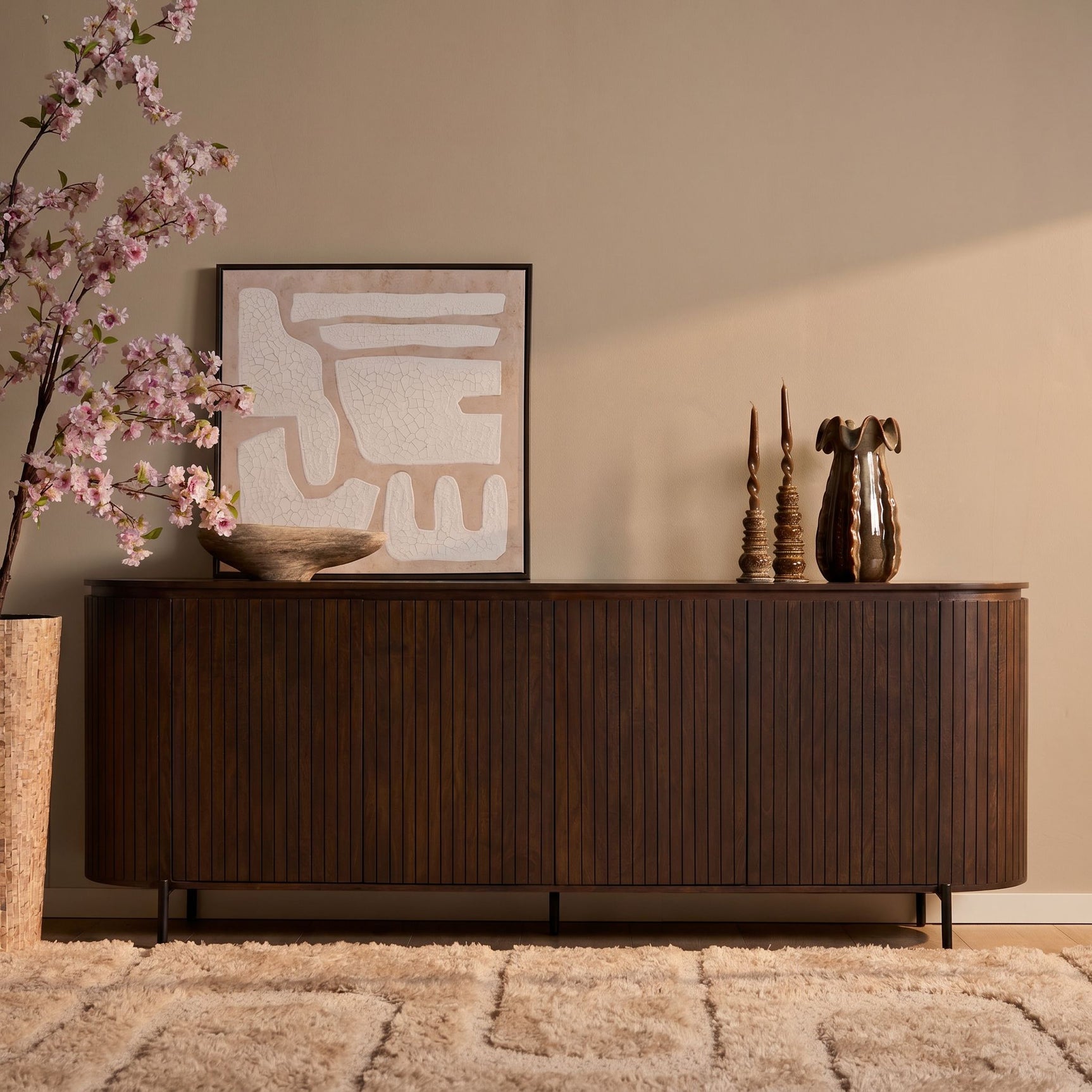 Dressoir Solana Bruin Mangohout 210 cm