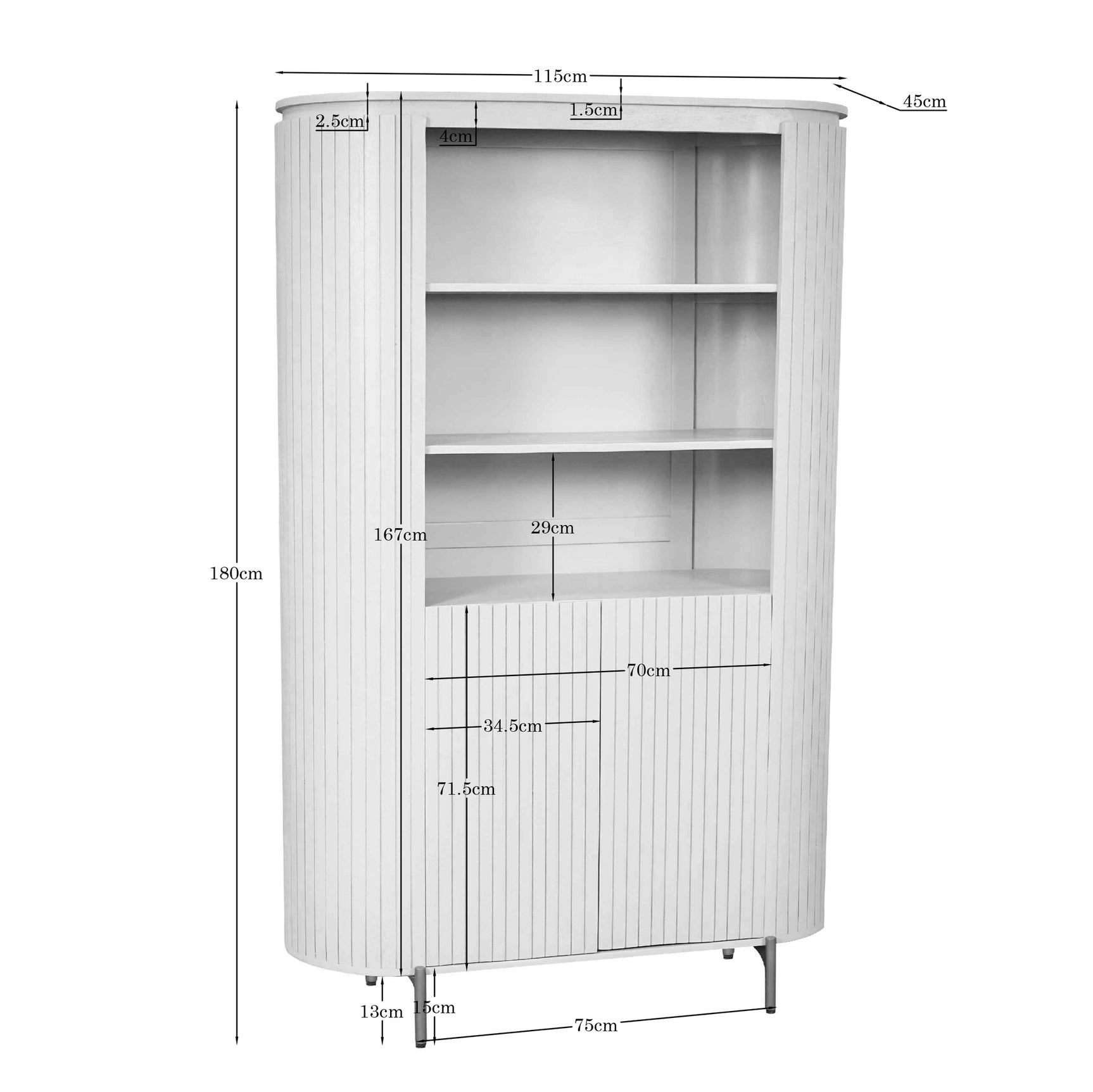 Wandkast Solana Bruin Mangohout 115 cm