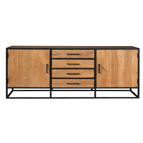 Dressoir Denver | Mangohout en staal | 210 cm