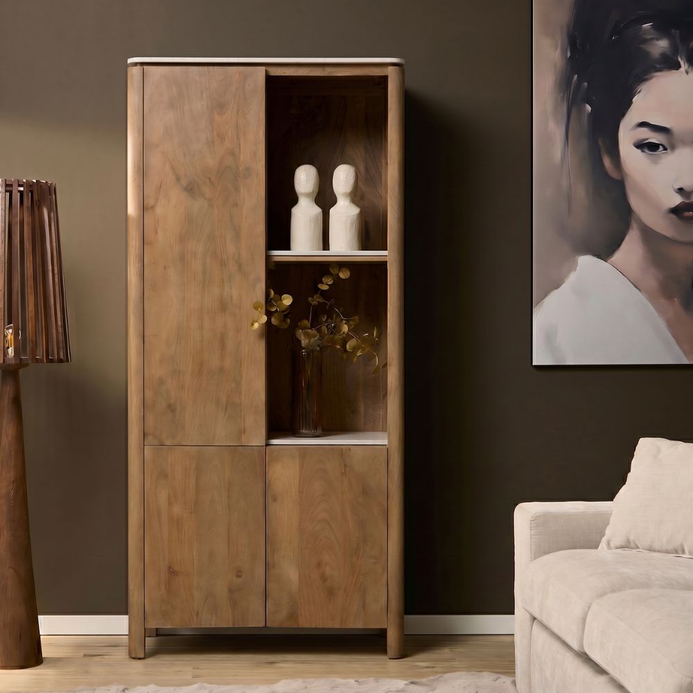 Vakkenkast Dallas Naturel Mangohout 90 cm
