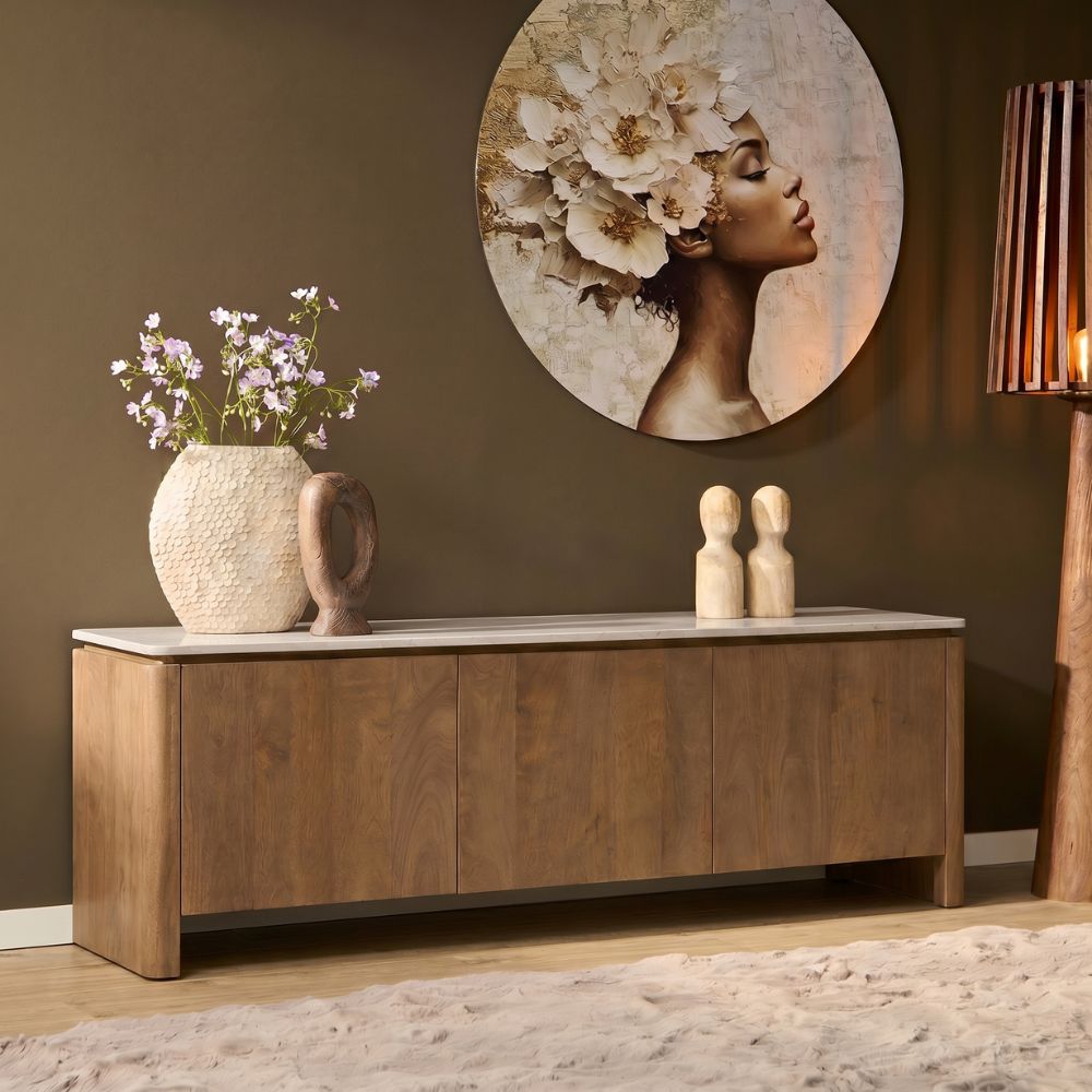 tv-meubel Dallas naturel mangohout 165 cm