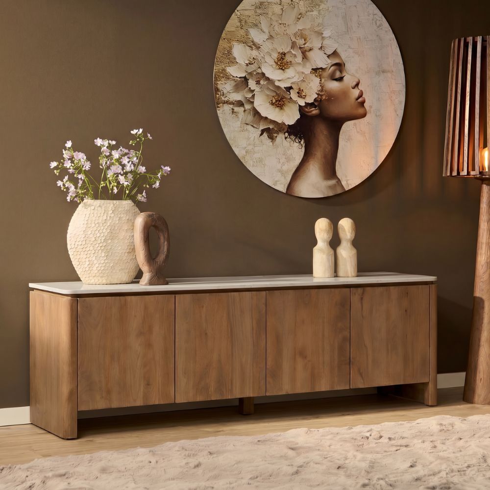 tv-meubel Dallas naturel mangohout 210 cm