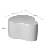 Salontafel Lovi van 77 cm, licht houtnerf blad op donkerbruine voet (66×35 cm)