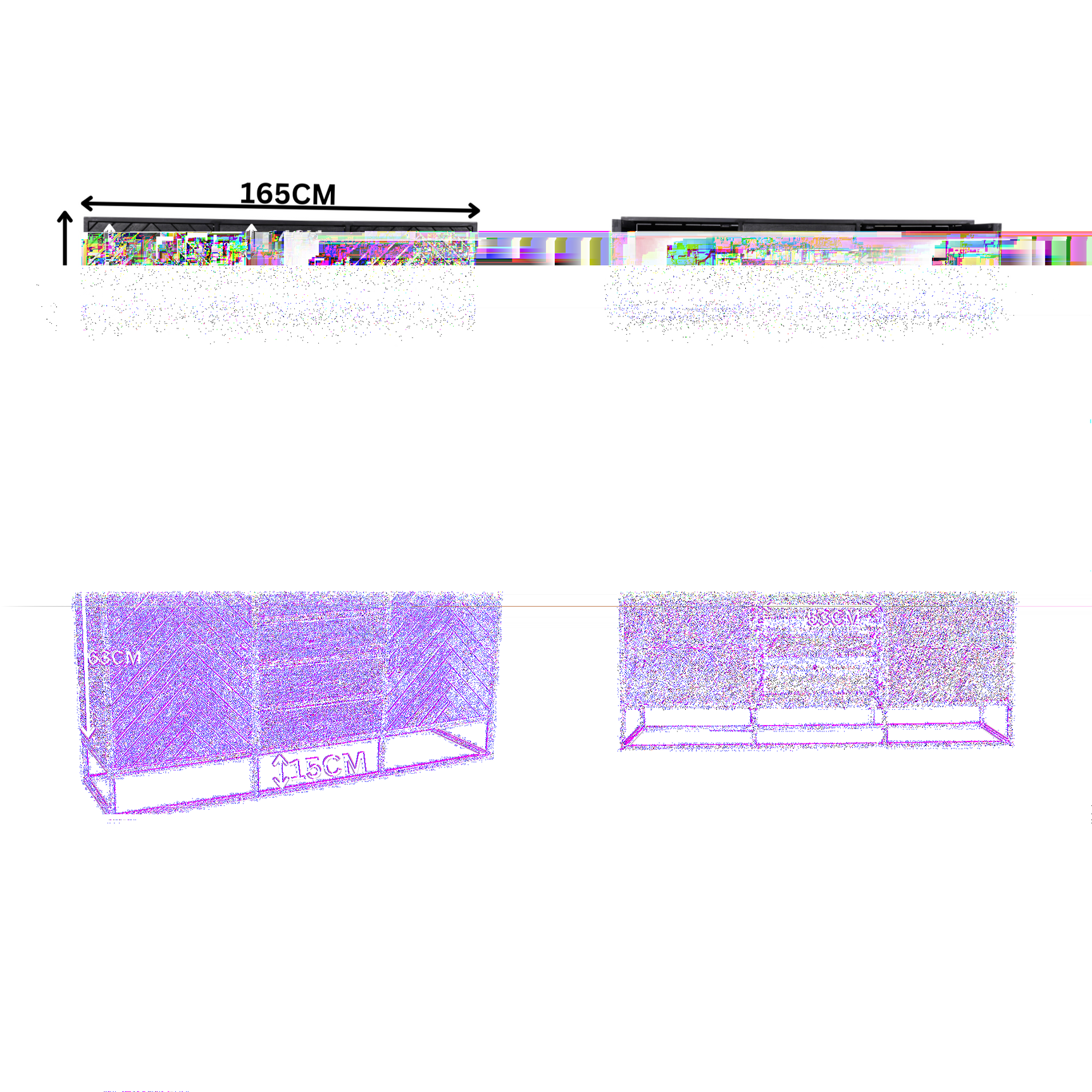 Boekenkast Brussel Zwart | 5 vakken - 2 deuren