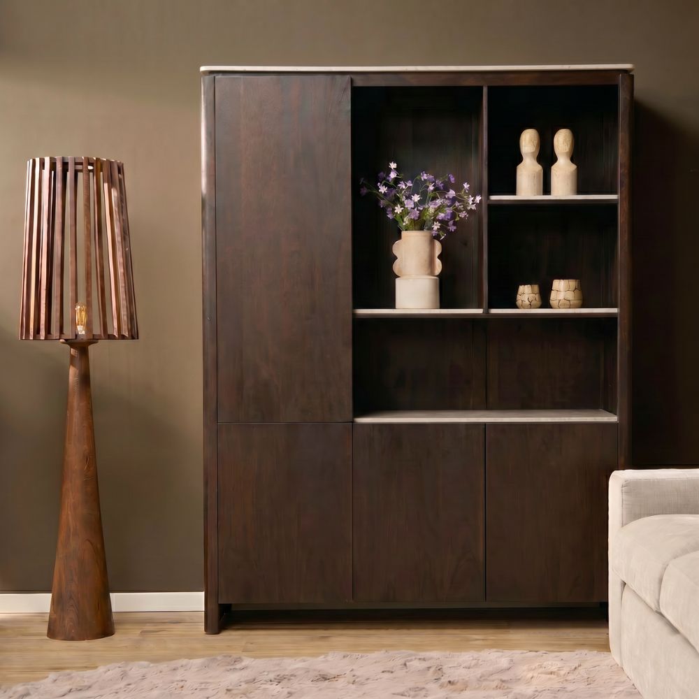Vakkenkast XL Dallas Bruin Mangohout 160 cm