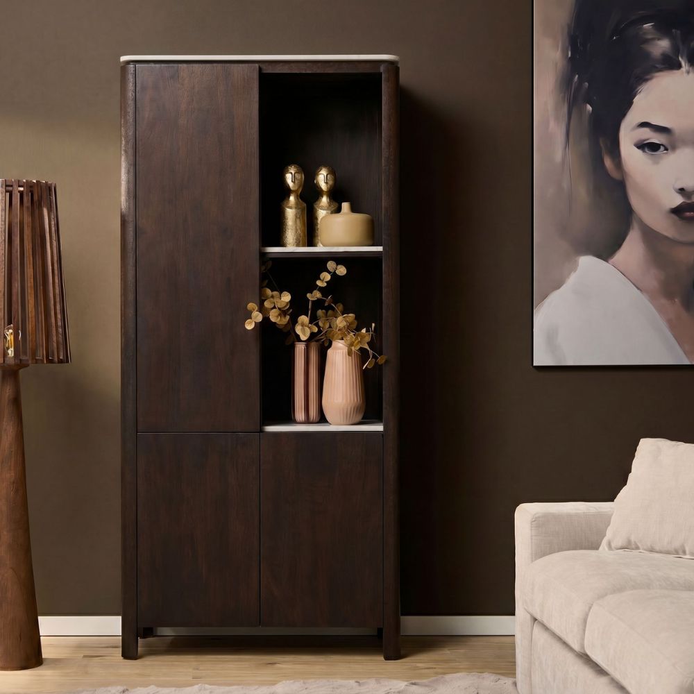 Vakkenkast Dallas Bruin Mangohout 90 cm