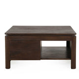 Vierkante salontafel Dallas bruin mangohout 80 cm