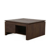 Vierkante salontafel Dallas bruin mangohout 80 cm