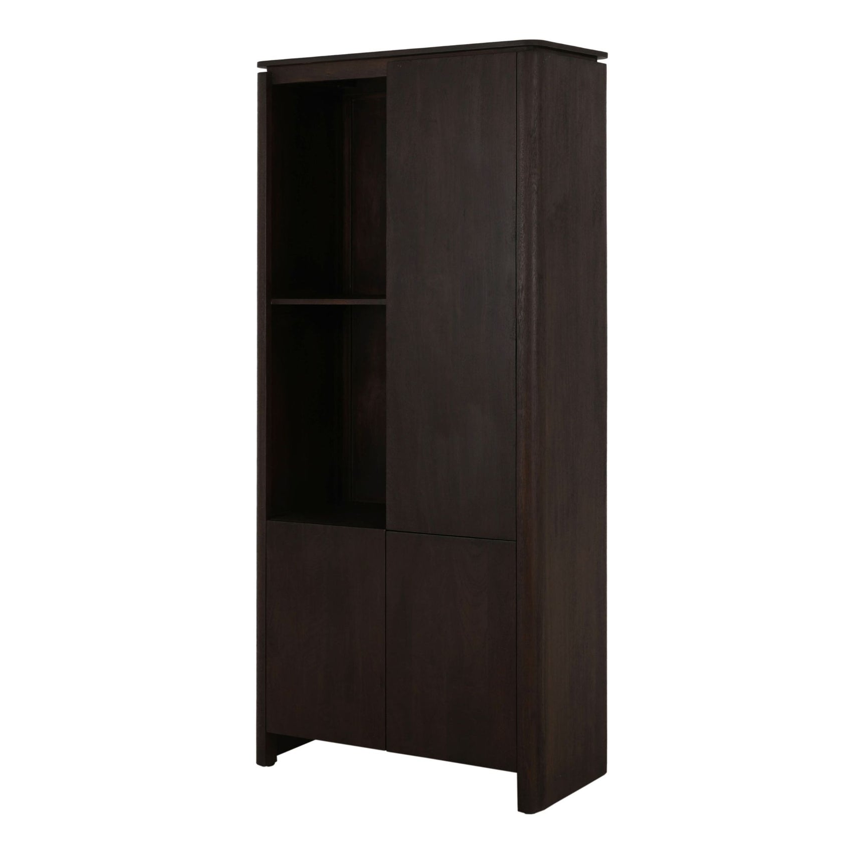 Vakkenkast Dallas links, bruin mangohout, 90 cm
