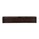 Zwevend tv-meubel Dallas bruin mangohout 165 cm