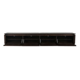 Zwevend tv-meubel Dallas bruin mangohout 210 cm