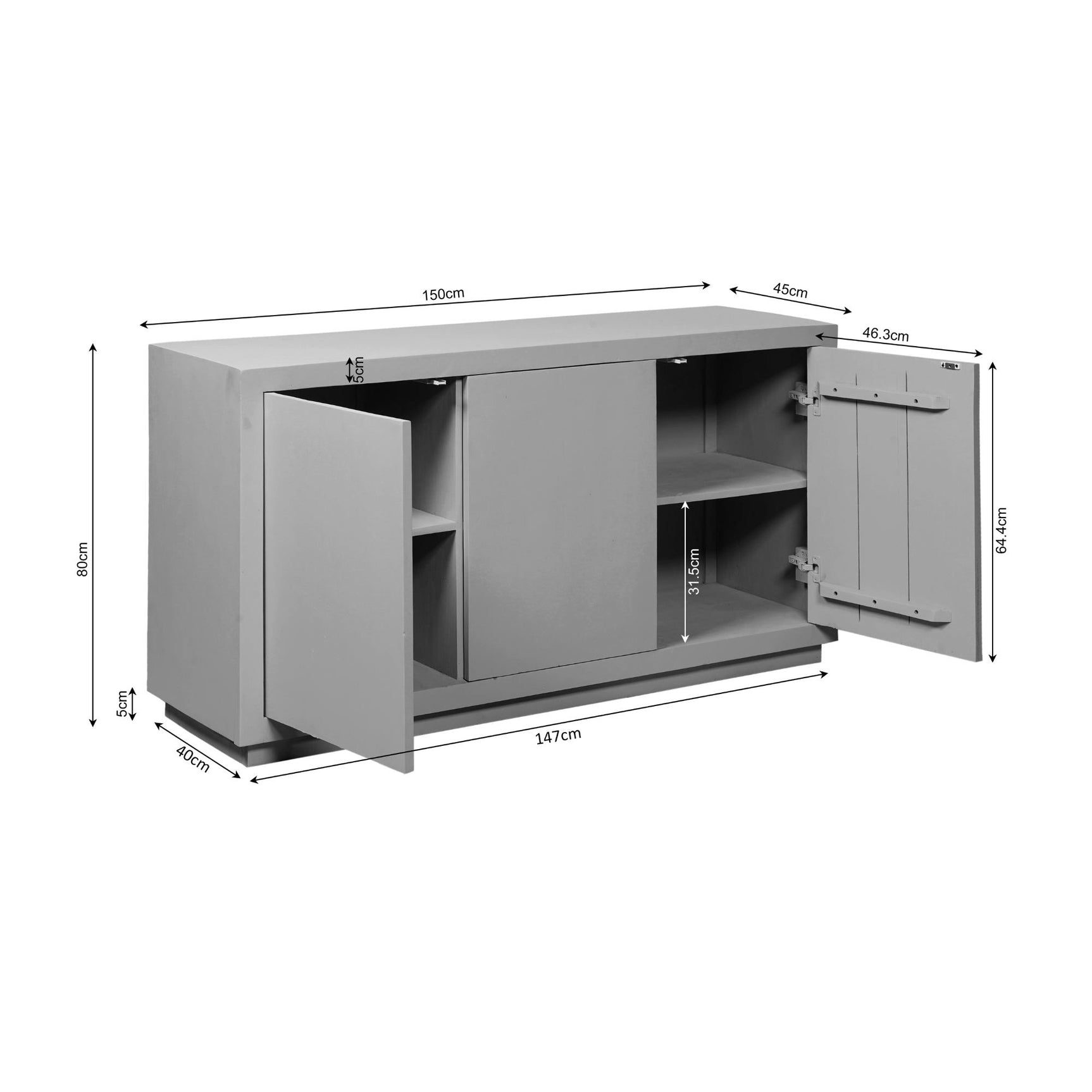 Dressoir Brussel Bruin | 150 cm
