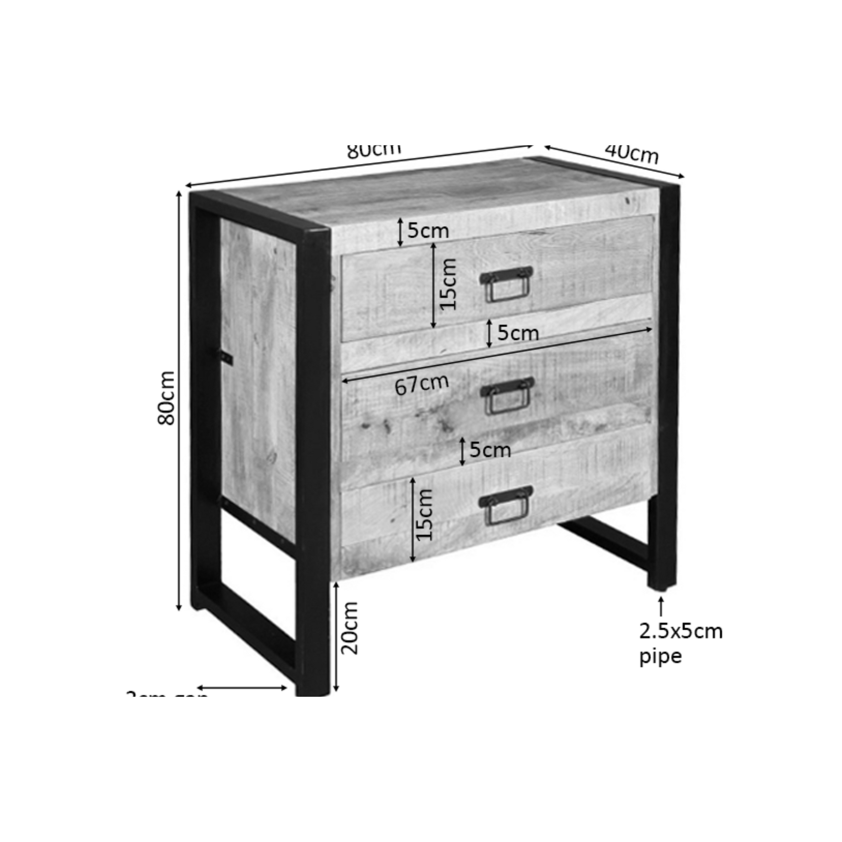 Ladekast Boaz | 3 lades