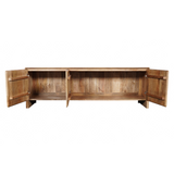 Tv-meubel Tense met twee open deuren, interieur zichtbaar, eikenlook hout
