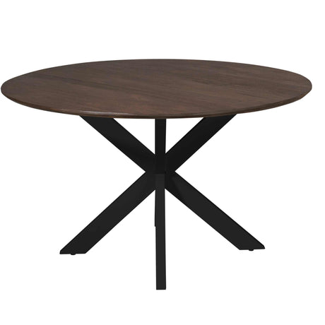 Eettafel Madison Brown | 130 cm | Zwarte poot