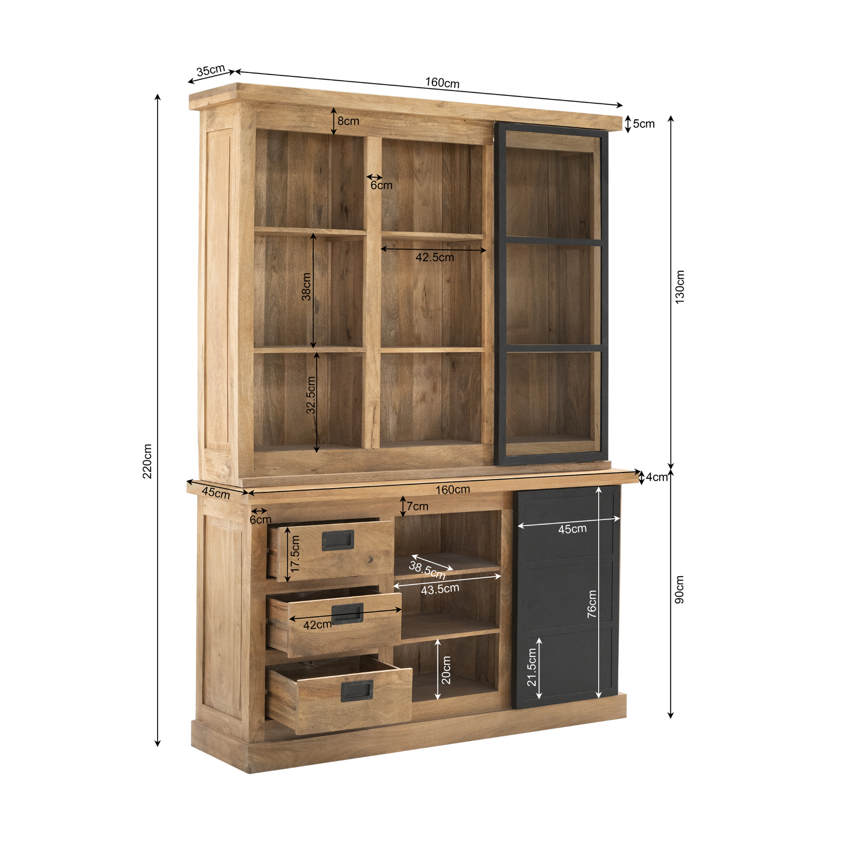 Nashville Vitrinekast | 160 cm