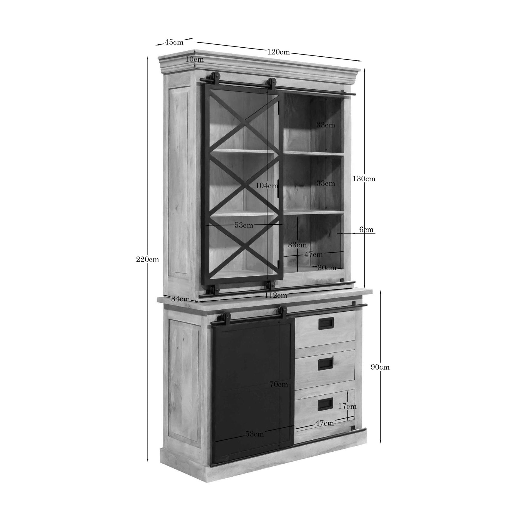 Vitrinekast Fresno  | 120 cm