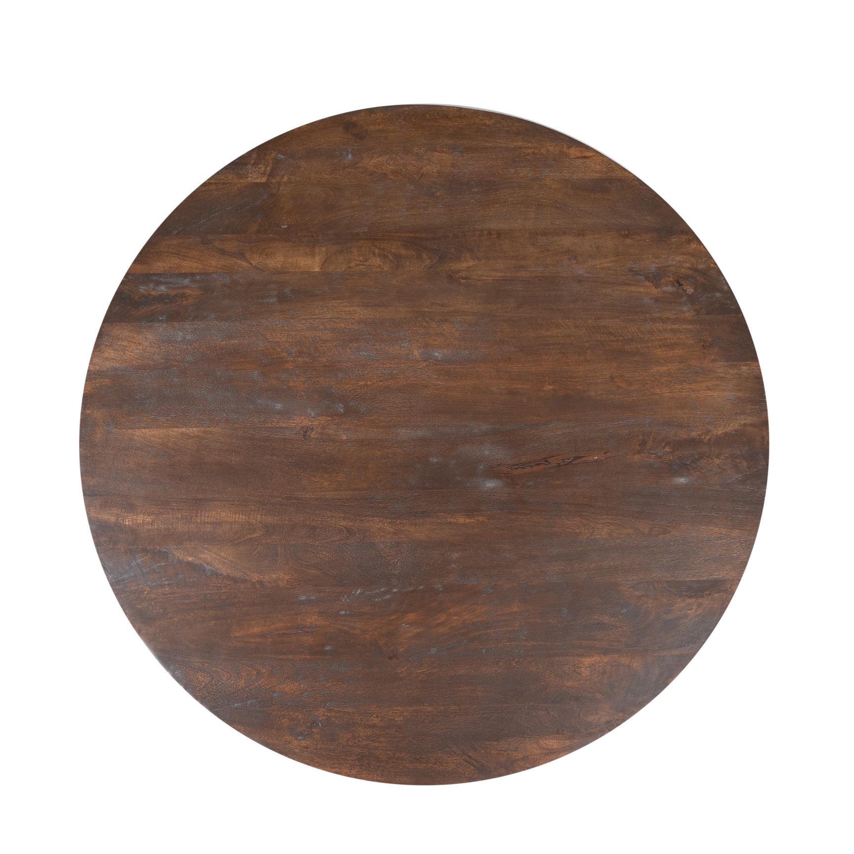 Rond houten tafelblad, bruin met zichtbare houtnerf