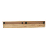 Zwevend tv-meubel naturel hout met open binnenruimte en kabel-/montageopeningen