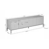 Tv-meubel Madison Naturel | 210 cm